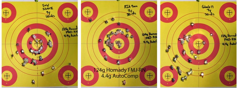 124g Hornady FMJ-RN &amp; 4.4g AutoComp Pistol Test